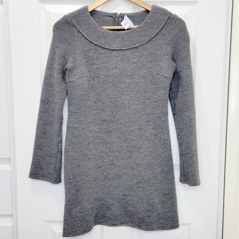 VERA WANG 100% Wool Boat Neck Long Sleeves Sheath Mini Dress 4